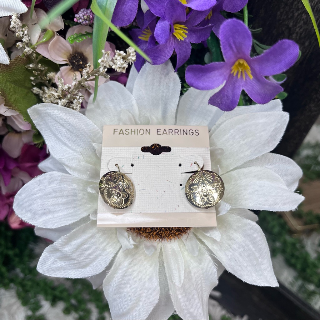 -5/$25new Circle Embellish Dangly Gold Earrings